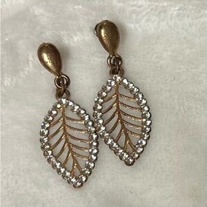 Elegant Gold and Silver Leaf Earrings